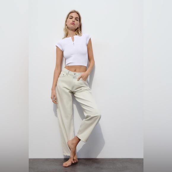 ZARA White Tailored Balloon Barrel Jeans - Picture 9 of 16